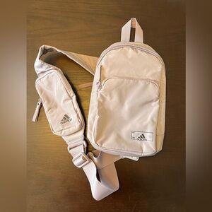 Adidas Women's Essentials 2 Sling Crossbody Bag. Lavender/pink